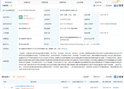 凱倫股份于湖北成立新公司，拓展生物基材料業(yè)務(wù)
